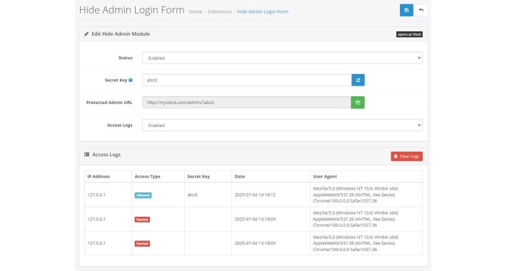 Hide Admin Login Form