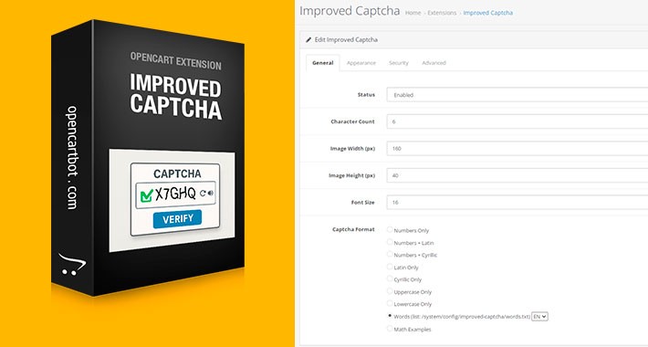 Improved Captcha – Advanced Anti-Spam Protection for OpenCart