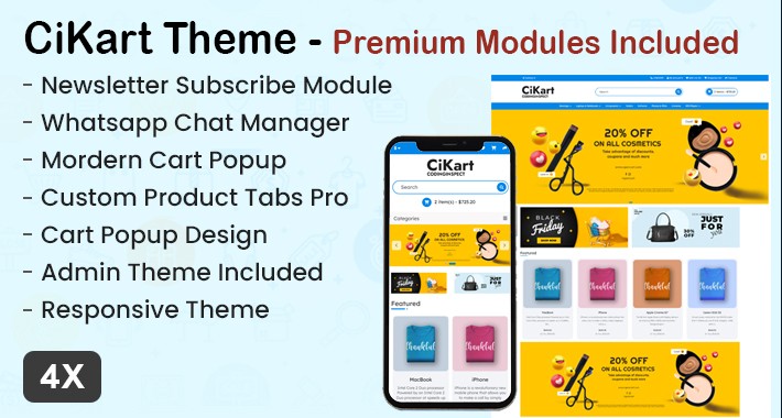 CiKart Opencart Theme - Premium Modules Included