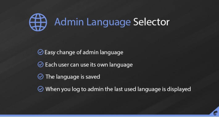Admin Language Selector