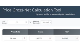 Price Gross-Net Calculation Tool