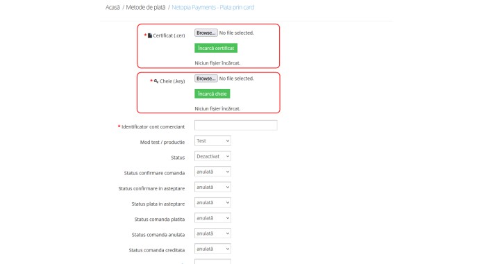 Netopia Mobilpay Payment + Secure Key Upload Form