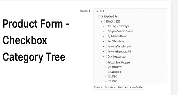 Product Form - Checkbox Category Tree | Easy Category Select