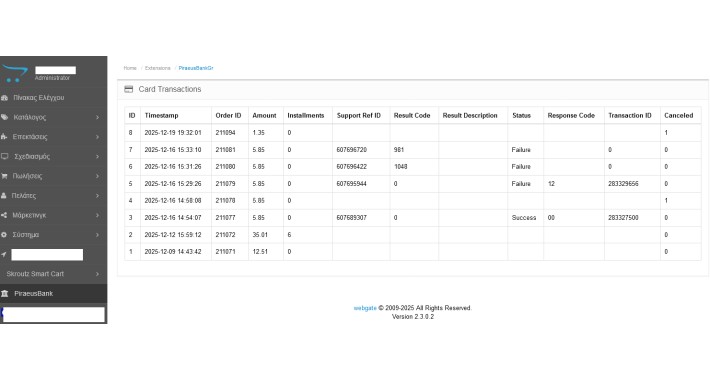 Piraeus Bank Admin_Link left menu