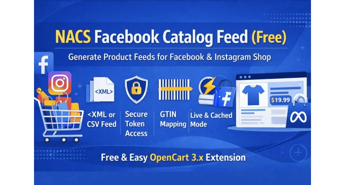 NACS Facebook and Instagram Product Feed (XML/CSV) - opencart 3