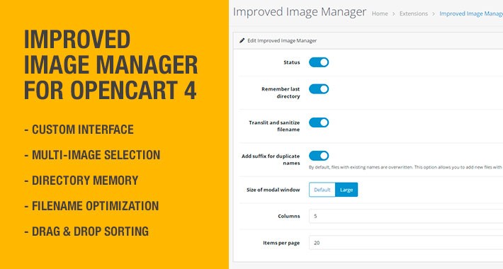 Improved Image Manager for OpenCart 4
