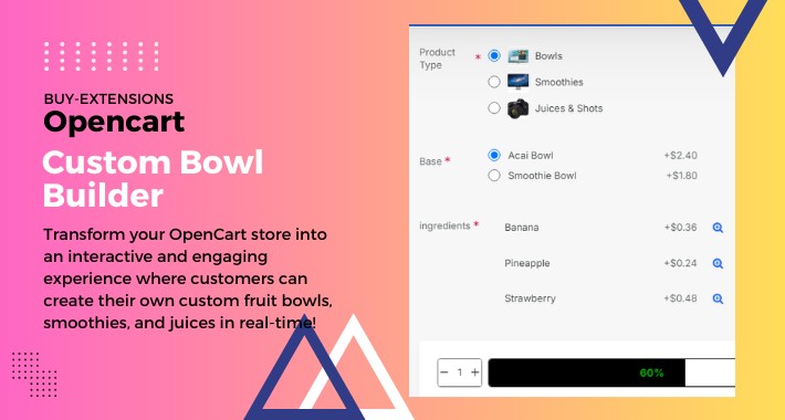 Interactive OpenCart Custom Bowl Builder (OCMOD) Interactive OpenCart Custom Bowl Builder (OCMOD)