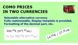 Como Prices in two currencies