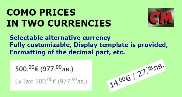 Como Prices in two currencies
