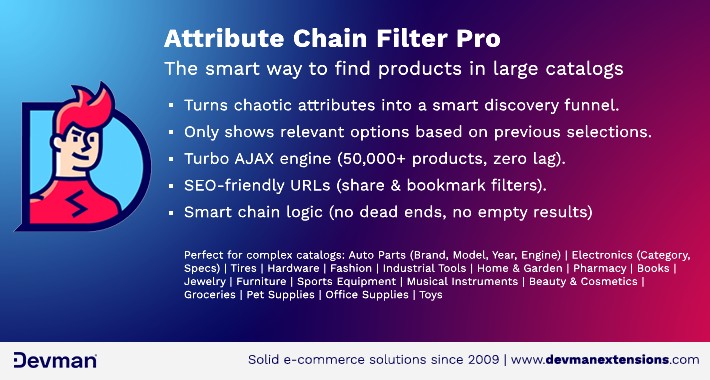 Attribute Chain Filter PRO - Smart Turbo Search