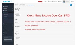 Admin Quick Menu Bar links OC3.x PRO
