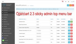 Opencart 2.3 sticky admin top menu bar