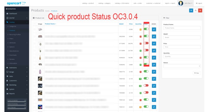Quick product Status Update OC3.0.4