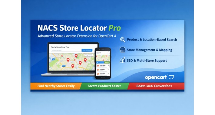 NACS Store Locator Pro for OpenCart 3.x/4.x
