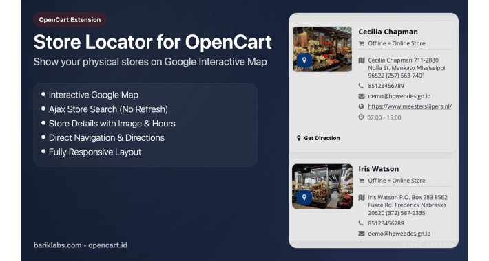 Store Locator OpenCart [with google interactive map]