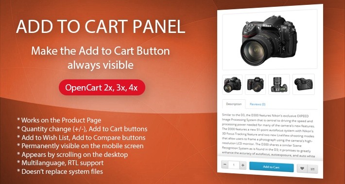 Add to Cart Panel
