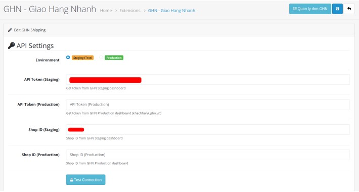 GHN SHIPPING - Giao Hàng Nhanh cho OpenCart 4.x
