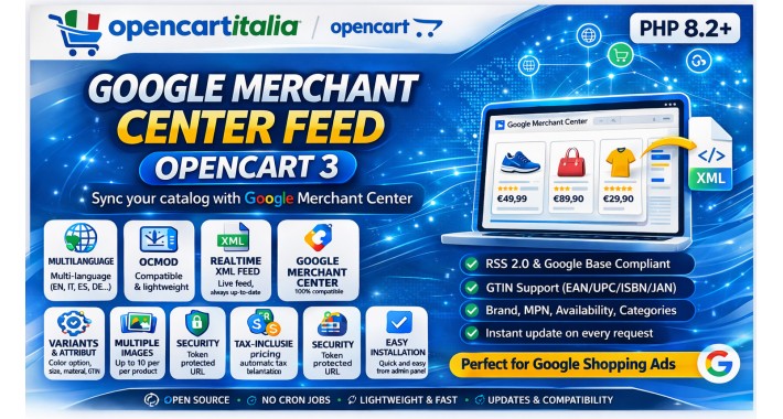 Google Merchant Center Feed Opencart 3 Google Merchant Center Feed Opencart 3