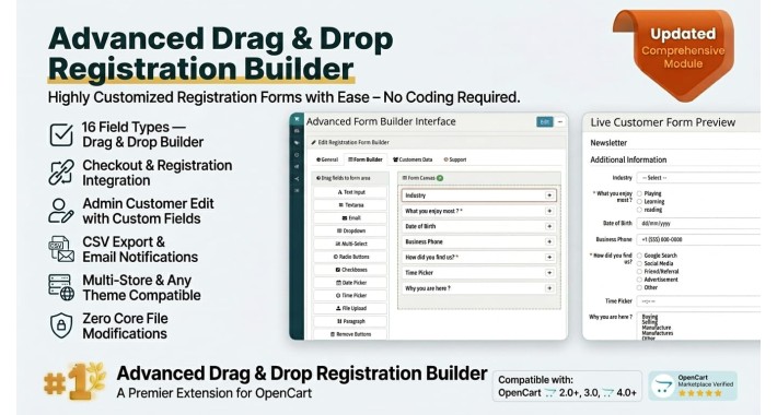 Advanced Register Signup form Drag Drop