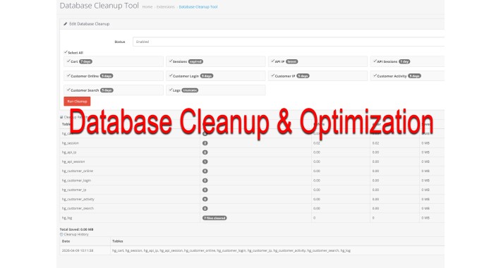 Database Cleanup & Optimization OC3.x Database Cleanup & Optimization OC3.x