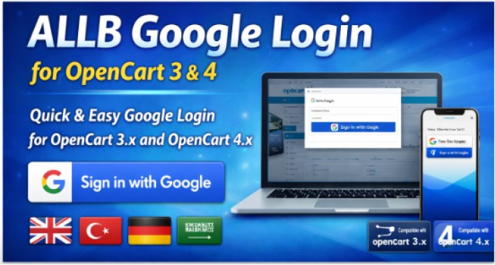 ALLB Google Login for OpenCart 3 + Journal3 ALLB Google Login for OpenCart 3 + Journal3