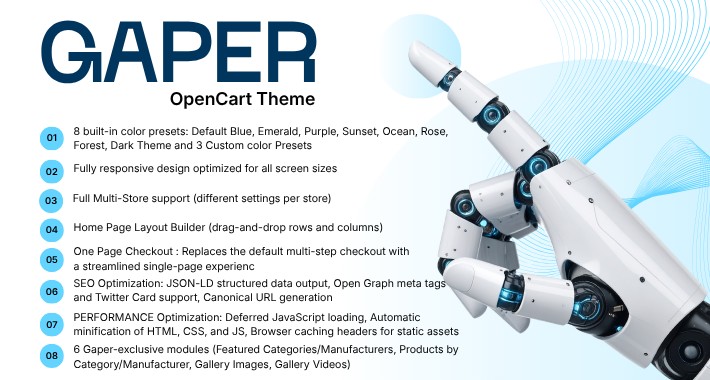 Gaper - OpenCart 4 Theme.