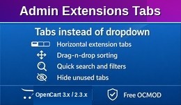 Admin Extensions Tabs - tabs instead of dropdown