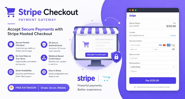 Stripe Checkout – Free Secure Payment Gateway for OpenCart