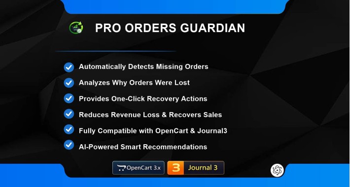 Order Guardian – OpenCart Missing Order Recovery & Analytics