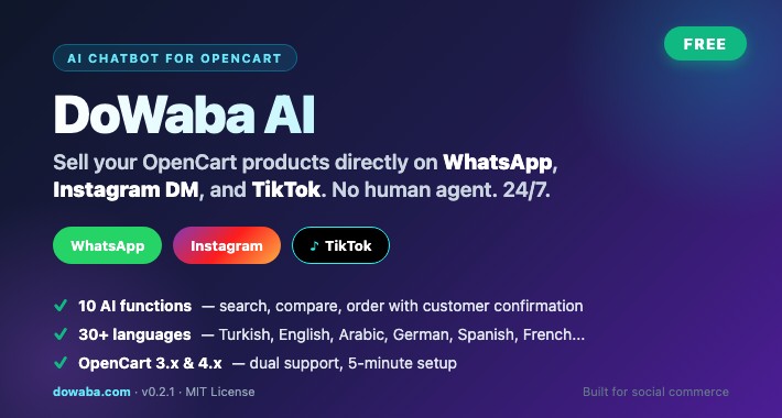 DoWaba AI — Sell on WhatsApp, Instagram & TikTok