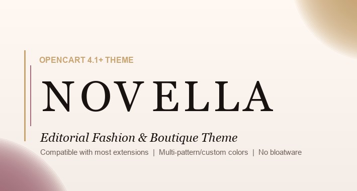 Theme: Novella - fashion ecommerce (multi/custom colors)