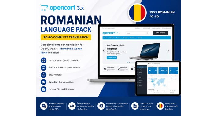 Romanian Language Pack (ro-ro) for OpenCart 3.x
