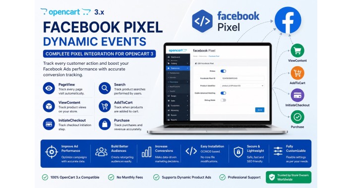 Facebook Pixel Dynamic Events for OpenCart 3.x