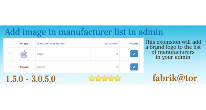 Add image in manufacturer list in admin