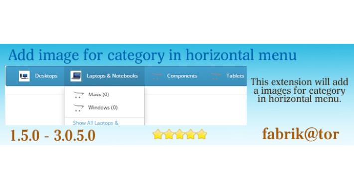 Add image for category in horizontal menu
