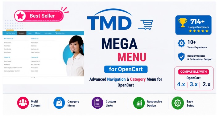 OpenCart - Mega Menu 2.x, 3.x & 4.x