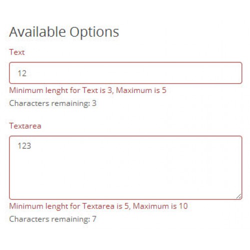 Extensions Characters Limit For Text Textarea Min Max Length Option Type