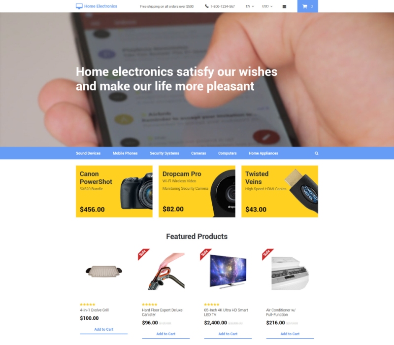 OpenCart Home Electronics Theme