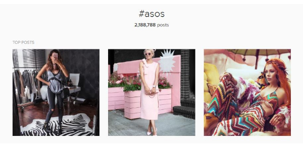 ASOS Instagram hashtag example