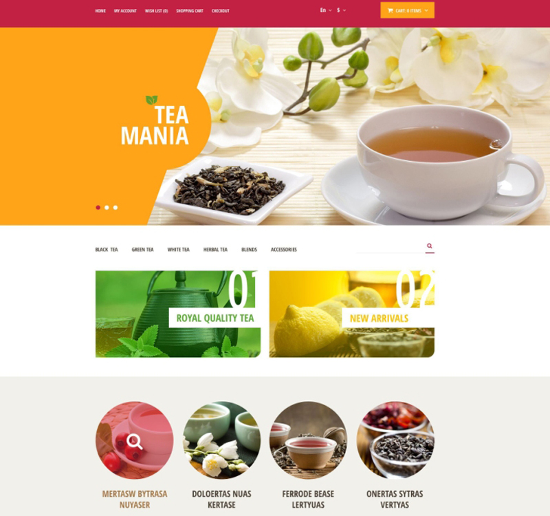 Orange Tea Mania OpenCart Theme