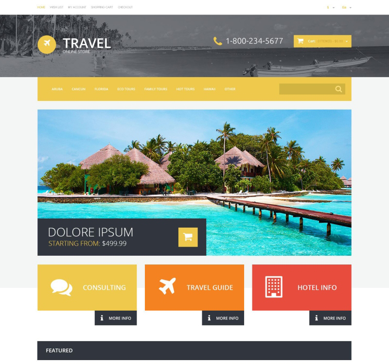 Travel Theme for OpenCart