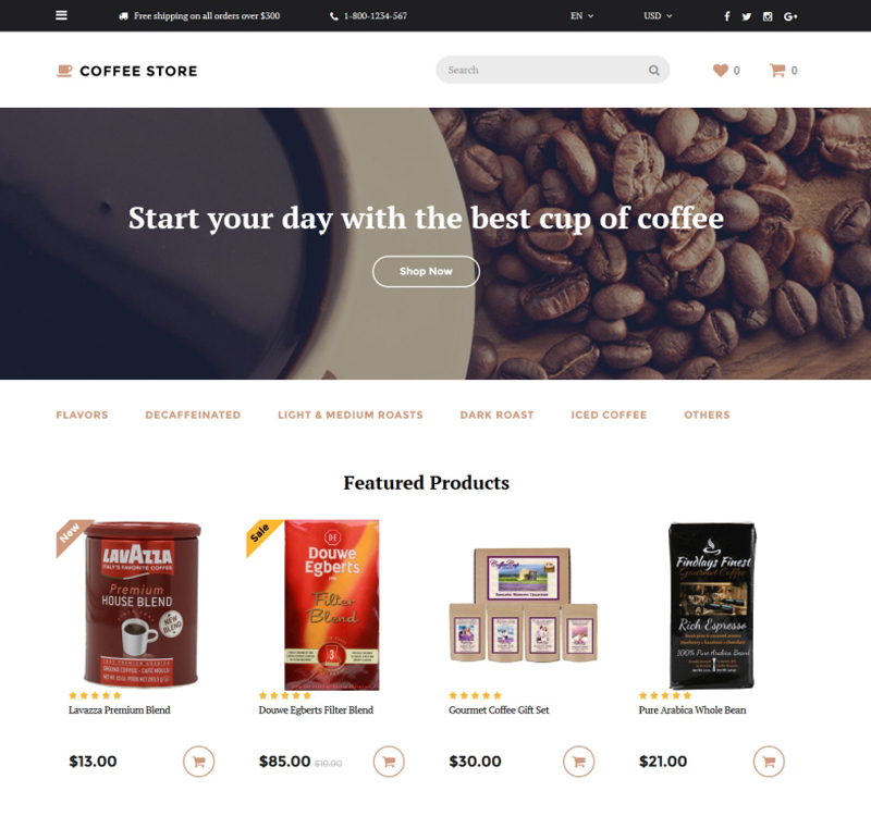 Coffee Store OpenCart Template
