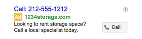 AdWords Call Extension Example