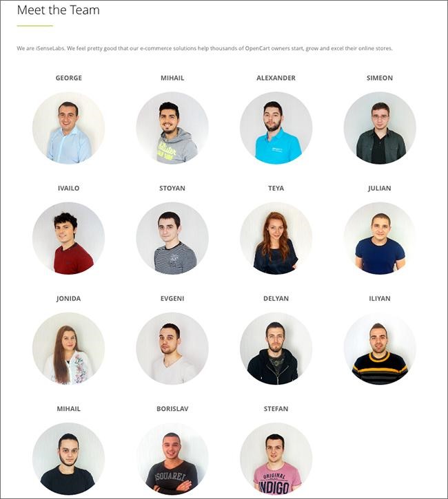 iSenseLabs Meet the Team Example