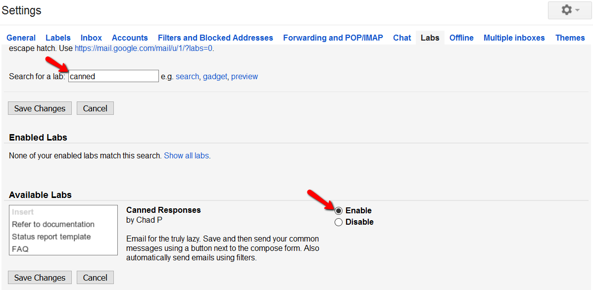 How to set up canned response in Gmail