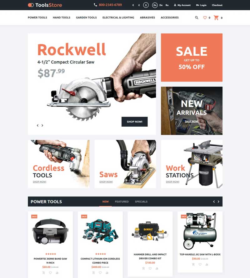 Tools OpenCart Template