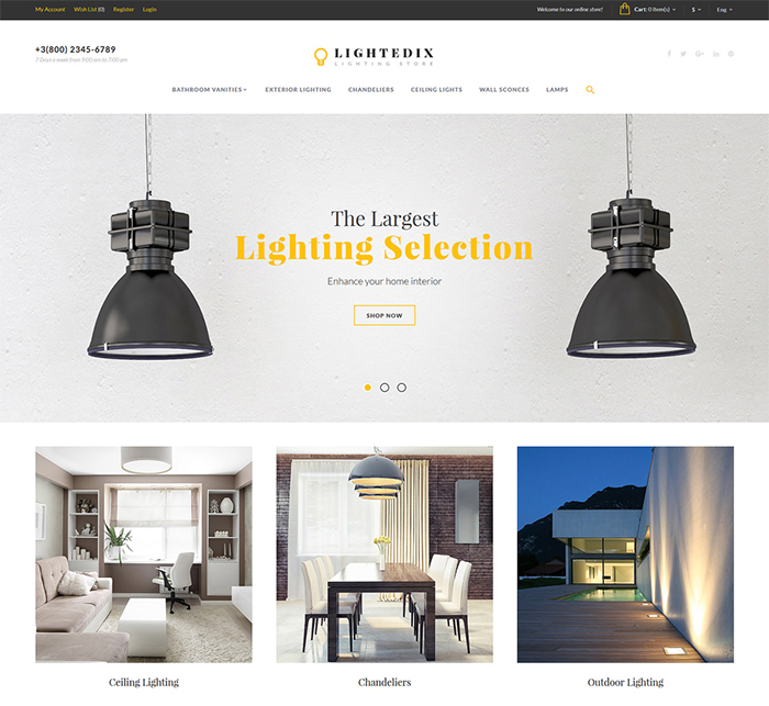 Lighting & Electricity Responsive OpenCart Template
