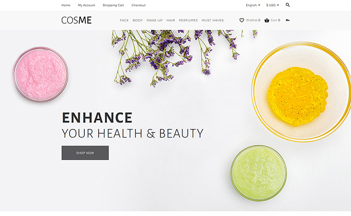 Cosmetics Store Responsive OpenCart Template
