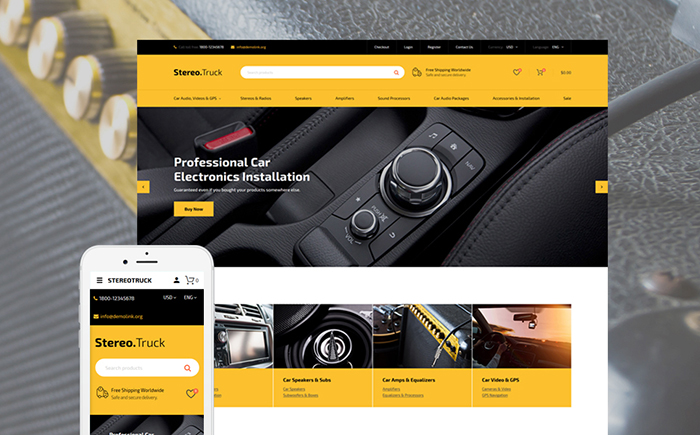 Сar Audio Responsive OpenCart Template
