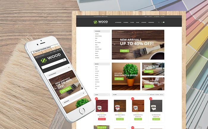 Wood Finishes Responsive OpenCart Template
